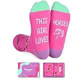 HAPPYPOP Fun Horse Gifts for Girls - Horse Riding Socks Women Equestrian Gifts Novelty Equestrian Socks Teen Girls