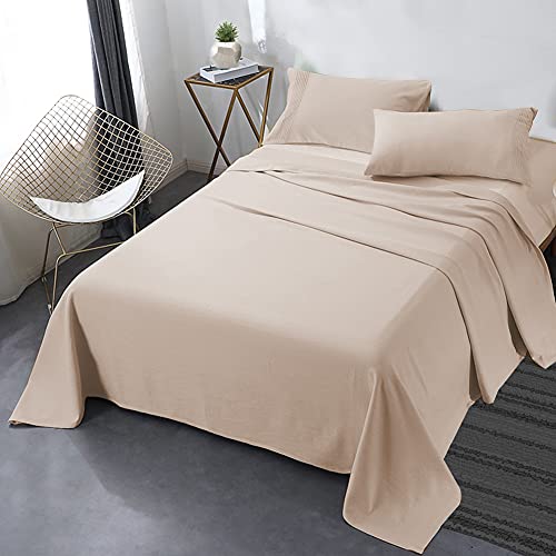 Secura Everyday Luxury Queen Bed Sheet Set 4 Piece - Soft Microfiber 1800 Thread Count 16" Deep Pocket Sheet Sets - Hypoallergenic, Wrinkle & Fade Resistant (Papaya Whip)