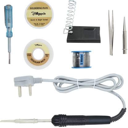Hillgrove 8In1 Basic Complete 30W Soldering Iron Kit with 5 Meter Solder Wire, Stand, Flux, Bit, Tester, Tweezer, Wick 30 W Simple (Flat Tip) (B08P29HH3L) Amazon Price History, Amazon Price Tracker