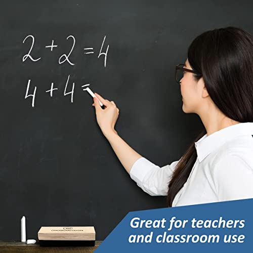 Chalk - 24 Pack Including 12 White Chalk, 12 Colored Chalk With 1 Felt Chalkboard Eraser - Thin Chalkboard Chalk Great For School, Office And Home Use, Dustless Chalk For Kids Bundle Pack #TOP4