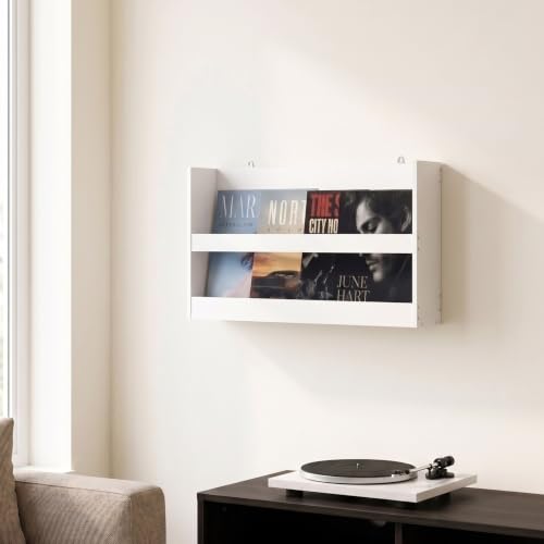 Image of Furinno Hermite Rectangular Floating Shelves for Wall, Plain White | Wall Shelf with Guard Rail, Floating Shelf, Wall Mounted Shelves, for Bathroom, Bedroom, Living Room, Home Office