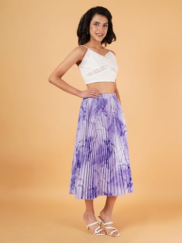 Image of OTABU | Exquisite Marble Elegance A-Line Printed Midi Skirt for Women