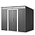 Gizoon 7.4'x5.3' Outdoor Storage Shed Metal Garden Shed with Sliding Lockable Doors, Versatile Tool Bike Shed with Transparent Panel Windows, Outdoor Storage Clearance for Backyard, Patio, Dark Gray