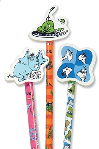 Raymond Geddes 66865 Dr. Seuss Number 2 Pencils With Giant Pencil Top Erasers (Pack Of 36) #TOP1