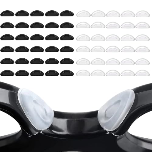 Chuppinz 30 Pairs D-Shaped Silicone Nose Pads for Eyeglasses, Soft Comfortable Fit, Universal Replacement for Most Glasses Frames, Self-Adhesive Design