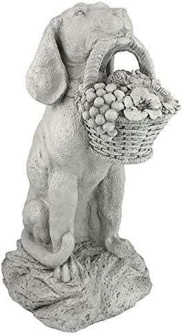 Man's Best Friend with Basket Garden Statue