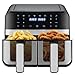 Produktbild Shienfir Dual Zone Heißluftfritteuse mit Sichtfenster, 9L Kapazität Doppel-Airfryer, 9-in-1 Kochvorgaben, 2 Schubladen, Touchscreen, Timer-Funktion, Gesunde Fritteuse ohne Öl Air Fryer Groß Schwa