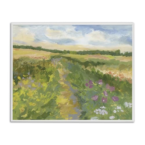 'Windswept Flower Field'| Framed Giclee Art