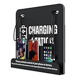 6-Port Mini Wall-Mounted Cell Phone Charging Station Compatible with 3 Type-C, 2 Apple, 1 Micro USB, Ideal for Hospital, City Hall, Shelter, Bank, Hotel, Gym, Airport, Stadium, Park, Library (Black)
