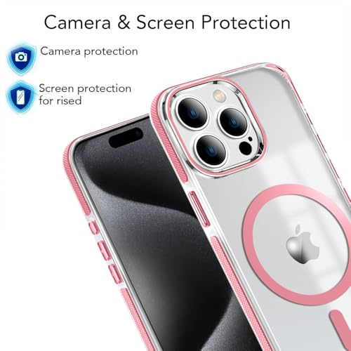 Image of MINTZZ ️ for iPhone 13 Pro Max Case, Compatible with MagSafe, Military-Grade Protection, Yellowing Resistant, Scratch-Resistant TPU Back, Magnetic Phone Case for iPhone 13 Pro Max, Clear Pink