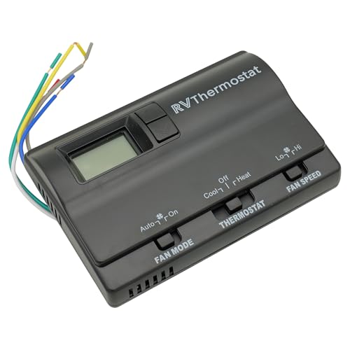 Image of OKAY MOTOR RV Digital Thermostat for Coleman 83303362 Air Conditioner Heat /Cool T-Stat Wall 8330-336 337 338 339 368 386 - Black