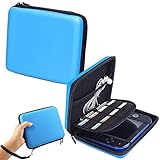 PINOWU Storage Organizer Carrying Case Compatible for Nintendo 2DS Storage Pouch Bag Case with Double Zipper and 8 Game Holders compatible Nintendo 2DS (Blue)