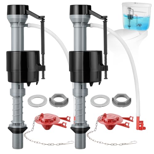 Saillong 2 Sets Toilet Float Replacement Kit, Universal Toilet Flusher Replacement Kit and 2 Inch Flapper Replacements, High-Performance Tank Water Control and Fill Valve, Quiet & Easy to Install