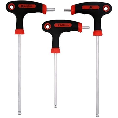 Acekit 4/5/6mm T-Handled Energe Saving Hex Wrench Set for Bike Pedal Handlebar Disc Brake Mount Repair Cover