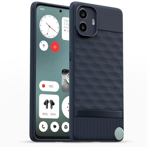 Image of Pikkme Back Cover for CMF by Nothing Phone 1 5G Camera Protection 3D Hexa Cube Design Silicone Protective Bumper Case (Blue)