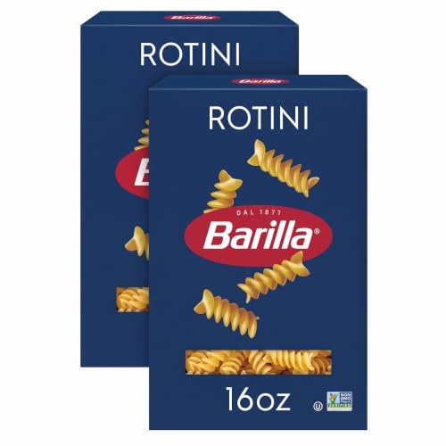 Barilla Rotini Pasta, 16 oz. Box - Non-GMO Pasta Made with Durum Wheat Semolina - Kosher Certified Pasta (Pack of 2)