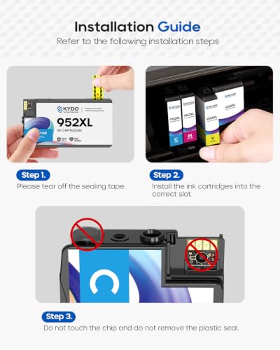 Image of 952XL Ink Cartridges Combo Pack Replacement for HP 952XL 952 ink, 4 Pack | Compatible with HP Officejet Pro 8710 7740 8715 8720 7720 8725 8702 8210 8730 8740 8216, High Yield 952XL 952 Ink Cartridges