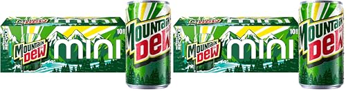 Mountain Dew Soda, Mini Cans, 7.5 Fl Oz (Two packs of 10)