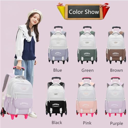 Rolling Backpack,Backpack with Wheels for Boys,Capacity Wheeled Bookbag for School,Roller Backpack2