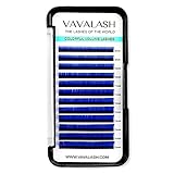 Colored Lash Extensions 0.07mm CC Curl Blue Individual Volume Lashes Extensions 8-15 Mix Length Color Eyelash Extensions for Salon (Blue 0.07-CC, 8-15mm)