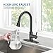 Arofa Matte Black Kitchen Faucet, Kitchen Sink Faucet with Pull Down Sprayer Single Handle Stainless Steel Commercial Modern for 1 or 3 Hole Farmhouse Camper Laundry Utility Rv Bar Sinks