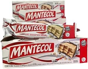Mantecol Clasico Georgalos - Caja de 9 Unidades de 64 Grs cada una - Postre preferido de los Argentinos