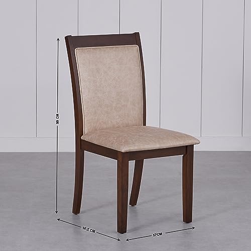 Image of Home Centre Harmony Sia Rubber Wood 4-Seater Dining Set with Chairs - White