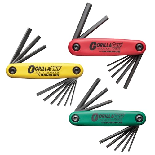 Bondhus Sechskant Stiftschlüssel Set GorillaGrip im 3er Satz 2-8mm 5/64-1/4 & T9-T40 12533