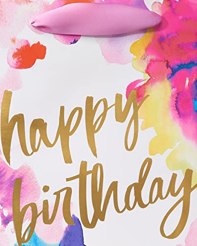 Image of Papyrus 11.4 inch Large Birthday Gift Bag, Floral Watercolor (1 Bag)