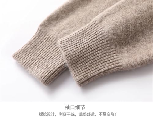 Men's Merino Wool Sweater Casual Knitted Business Half Zip Pullover Thickened Warm Long Sleeve Sweate3