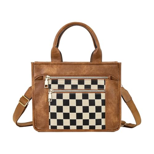 Bolso cruzado con diseño a cuadros para mujer miniatura 1