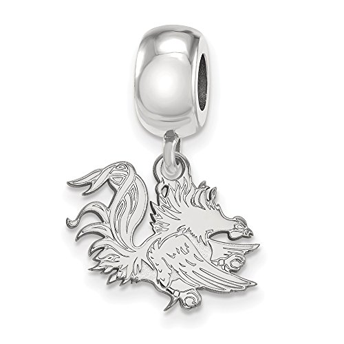 South Carolina Bead Charm Small (1/2 Inch) Dangle (Sterling Silver)