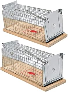 UNIQU 2 Pack Humane Mouse Trap, Live Catch & Release Mice Catcher, No Kill Small Snap Traps That Work for Small Rodent/Voles/Hamsters/Moles Catcher, Indoors Outdoors