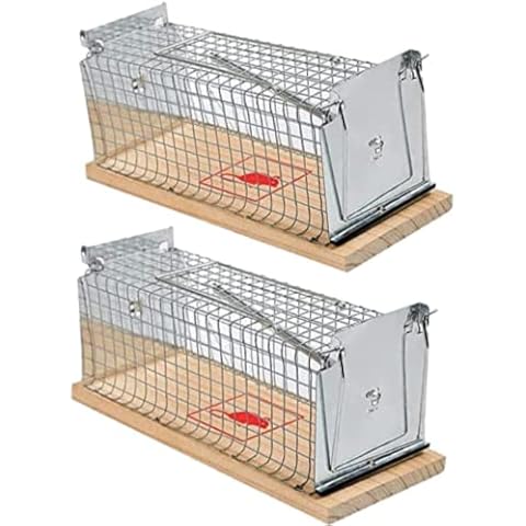 UNIQU 2 Pack Humane Mouse Trap, Live Catch & Release Mice Catcher, No Kill Small Snap Traps That Work for Small Rodent/Voles/Hamsters/Moles Catcher, Indoors Outdoors Cover