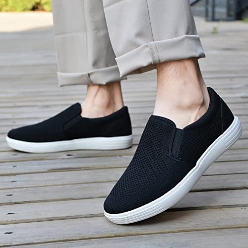Image of konhill Mens Slip On Loafers Sneakers - Casual Knit Walking Shoes for Men, Lightweight Breathable Memory Foam Boat Shoes, Comfortable Slip-On Driving Loafers for Work Travel Beach