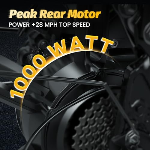 Image of 1000W Folding Electric Bike, 48V 20.8AH Large Removable Battery E-Bike, 30+MPH, 80 Miles Max Range, 20 inch Fat Tire Electric Bike for Adults, Adult Electric Bicycles for Commute