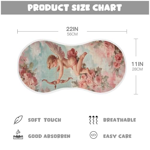 xigua Valentine's Day Cupid Muslin Baby Burp Cloths Set of 2, Super Soft & Absorbent Burping Rags, Cotton Burp Clothes Shower Gift for Newborn, Baby Girls and Boys4