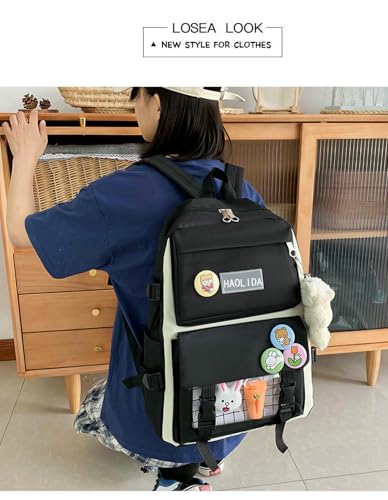 Sac à dos étanche bleu pour l'école avec de jolis pendentifs