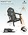 LUE BONA Folding Adirondack Chair, Adirondack Chairs Set of 2, Cup Holder, Woodgrain, Fire Pit, Patio, Pool, Black