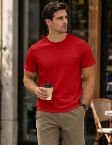 Image of MAGCOMSEN Mens T-Shirts Short Sleeve UPF 50+ Lightweight Moisture Wicking Basic Crewneck Casual Summer Cooling T Shirt