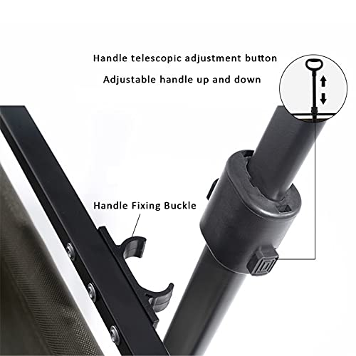 Garten-Klappwagen, tragbar, zusammenklappbar, Outdoor-Wagen, Picknick-Campingwagen, 80 kg max. Belastung, Schubwagen, robust, leicht, Strand, Garten, Picknickwagen, Schwarz – Bild 4