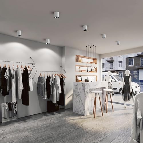 Image of JAYMP Modern LED Ceiling Light 4000K Dimmable 24W COB White Surface Mount Cylinder Accent Down Light for Living Room Hallway Laundry Room
