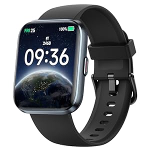 Smartwatch Herren Damen, 1,8" AMOLED-Display Smart Watch mit Telefonfunktion Alexa, Fitnessuhr mit Herzfrequenz Schlaf SpO2 Schrittzähler 110 Sportmodi IP68 Wasserdichte, Sportuhr für iOS Android