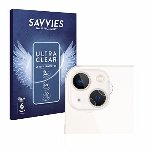 savvies Protector Pantalla para Apple iPhone 13 (SÓLO Cámara) (6 Unidades) Película Ultra Transparente