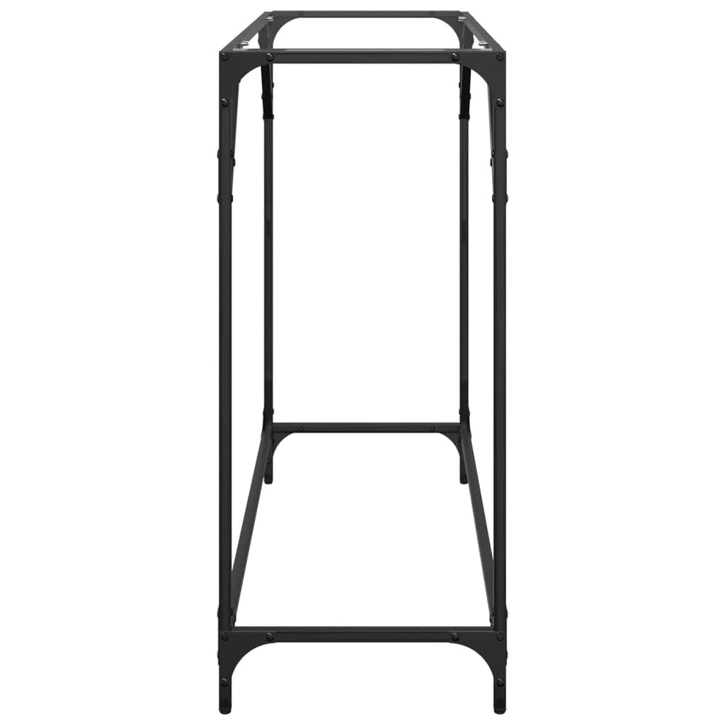 Konsolentisch mit Glasplatte transparent Stahl 98x35x81 cm modern für Flur Diele Wohnzimmer platzsparend als Beistell Ablage mit Wandhalterung stabil und pflegeleicht