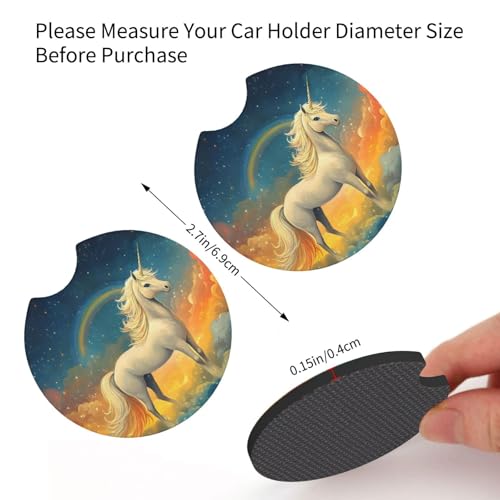 Portavasos para Auto Unicornio Arcoíris Starry Sky 2 Pzas miniatura 3