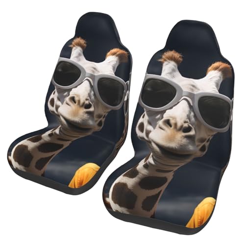 Housses de siège de voiture respirantes motif girafe originale