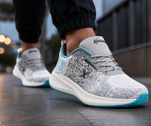 Image of Kraasa Men's Running Shoes | Breathable Mesh Upper | Lightweight Phylon Sole | Cushioned EVA Insole | Comfortable Sports & Casual Sneakers for Gym, Walking & Daily Use