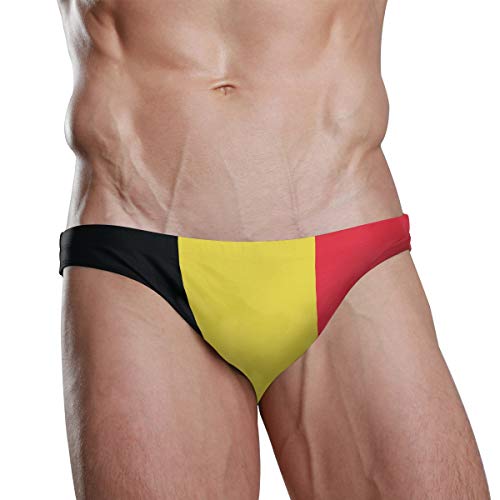 Men Swim Brief Bikini Belgium Flag Beach Bikini for Men Swim Underwear XL