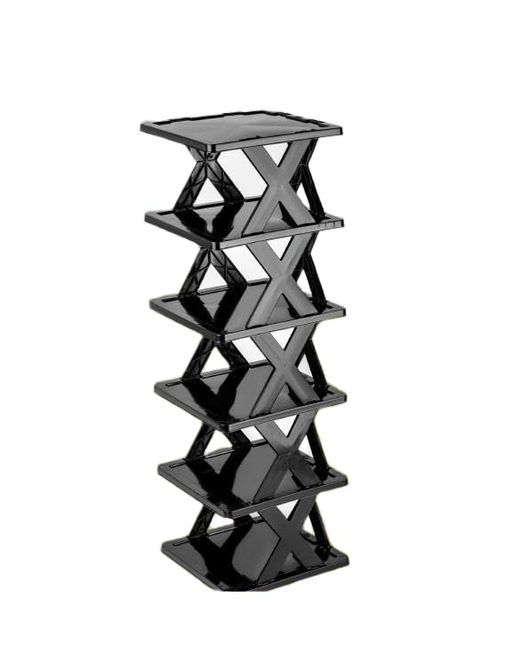 | Black - 6 Layer Shoes Rack for Home Plastic,Stand Organizer Stackable Storage Bedroom entryway Slots Shelf Footwear Rack, Multi-Purpose Durable Plastic (6 Layer) Shoe Rack | Kitchen 165-image-42